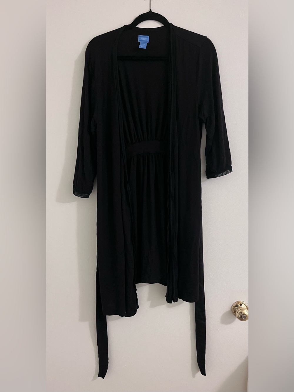 Simply Vera Wang Elegant Black Basic Luxury Wrap Robe